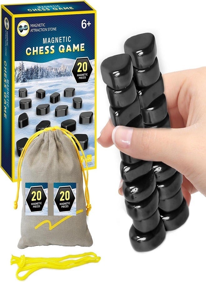 Magnetic Magnet Game, Magnetic Game with String for Kids and Adults, Magnet Chess with Stones, 2 Player, 10 Min Play-Time, Board Games for Family Night, Travel-Friendly  - Image 1