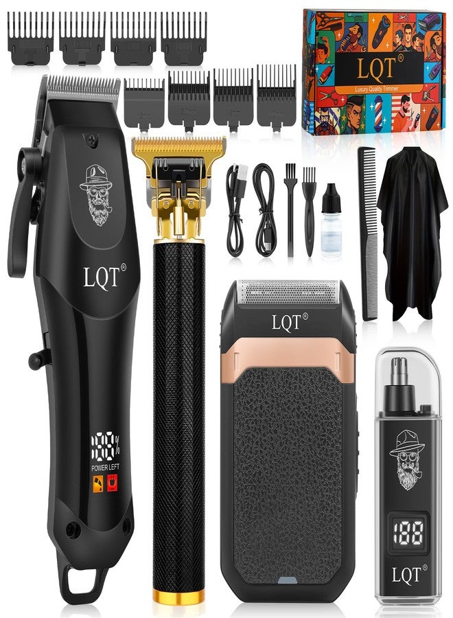 LQT Hair Clippers for Men with LED Display, 4-Piece Cordless Grooming Kit with Hair Clipper, Beard Trimmer, Foil Shaver & Nose Trimmer, Complete Set for Home Barber - Image 1
