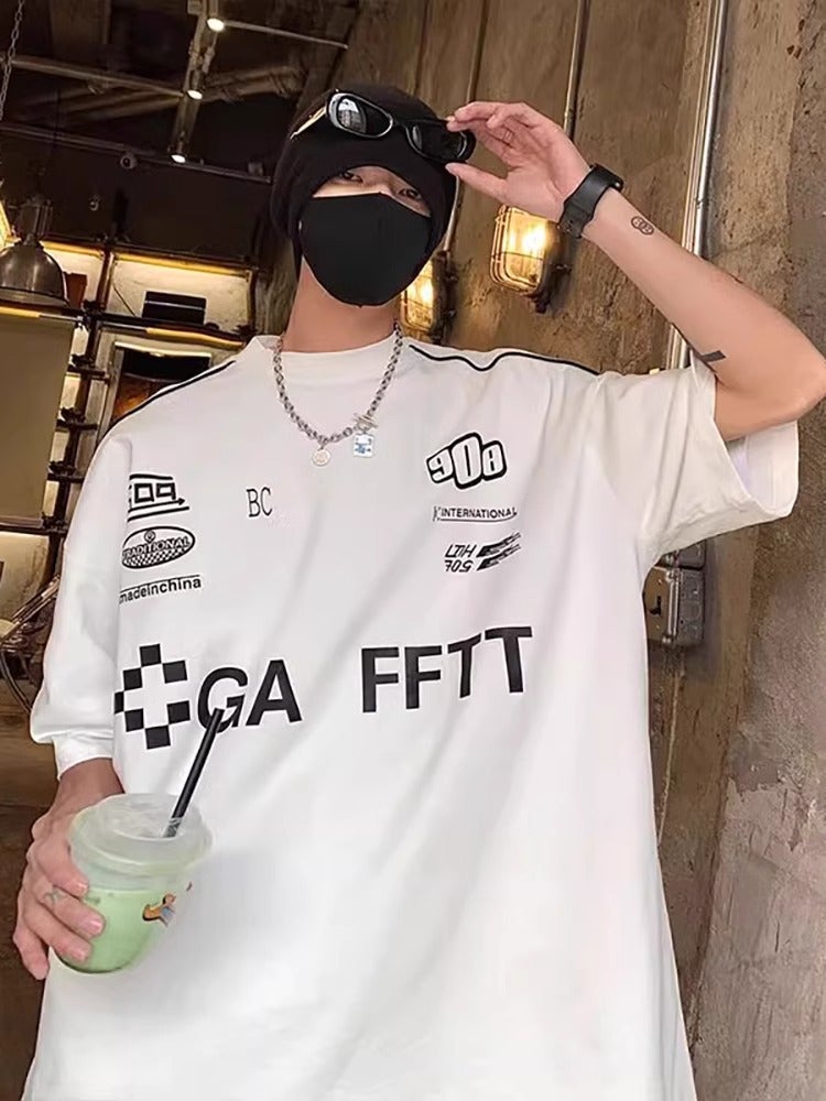 Fashion Brand Short-Sleeved T-Shirt Men'S Summer Loose Half-Sleeved Fat Plus Large Size T-Shirt Top - Image 5