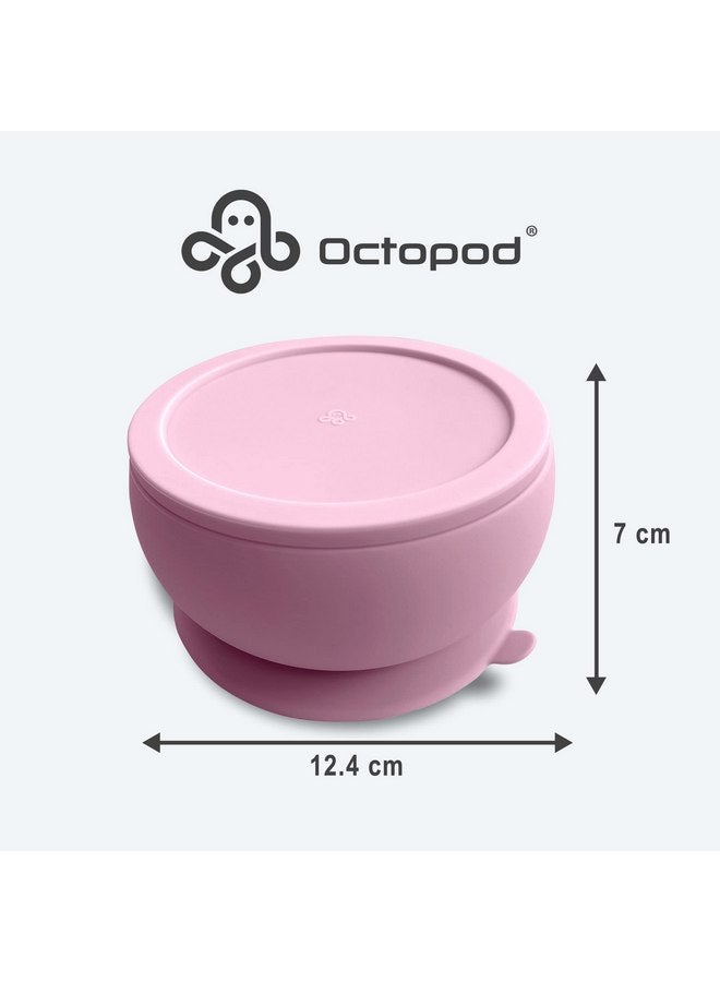 Abiie Octopod Silicone Baby Suction Bowl With Lid - Toddler & Baby Bowls, Baby Food Containers, Spill Proof Bowls For Toddlers, Suction Baby Bowls With Lids, Food Grade Silicone Baby Bowl (Lavender Pink) - Image 3