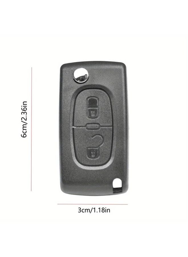 HU83 2 Button Remote Flip Key Shell Case for Peugeot 308 207 307 Citroen C2 C3 C4 C6 CE0536 - Image 2