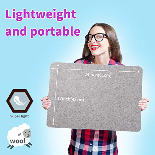 Rdutuok 24x17 Inches Wool Pressing Mat for Quilting Ironing Pad Easy Press Wooly Felted Iron Board for Retains Heat, Great for Quilting & Sewing Projects - Image 5