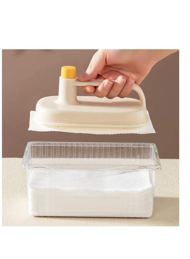 Excefore Scouring Pad Brush, Cleaner Cloth Brushes with Handle, Scouring Washing Cleaning Brush, Household Cleaning Brush, for Ceramics, Countertop, Sink, Tub, Stove (1*Brush+100 Wipes) - Image 2