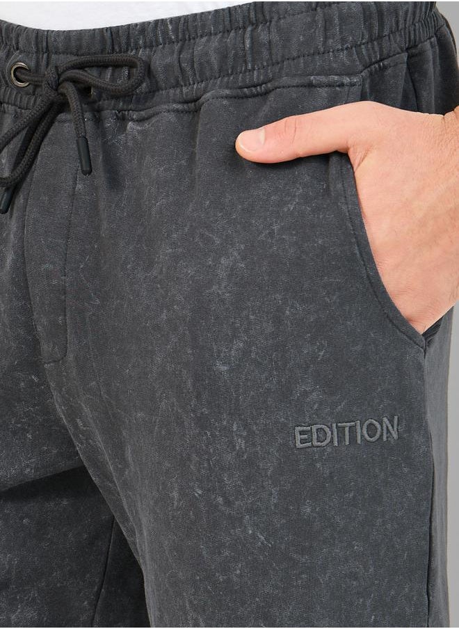 Styli Slim Fit Washed Joggers with Tonal Embroidery Detail  - Image 3