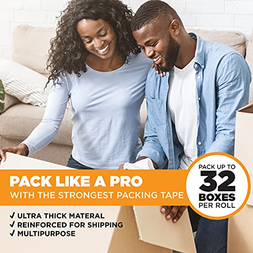 Tape King شريط كينغ® الشفاف للتغليف (12 لفة) | 60 ياردة لكل لفة شريط تغليف ثقيل 2.7 مل لاصق قوي لنقل الصناديق، شحن الكرتون، الاستخدام المكتبي، التخزين والتغليف - Image 2
