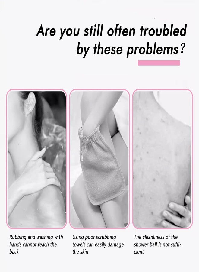 erioctry 4PCS Exfoliating Back Scrubber with Handle Stretchable Body Scrub Towel for Shower Back Washer Cleanse and Massage Skin Long Pull Strap Back Scrubber - Image 5