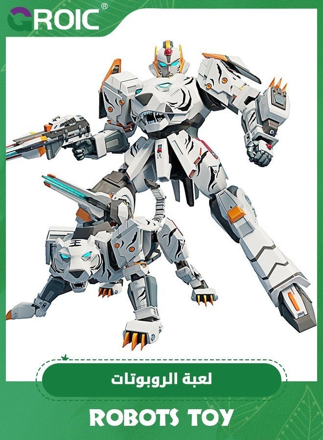GROIC Animal Transforming Robot Toys,Tiger Action Figure for Kids Deformation Assembly Robot for Kids,Tiger Model,Collectible Action Figures,Manual Transformed into Toy - Image 1