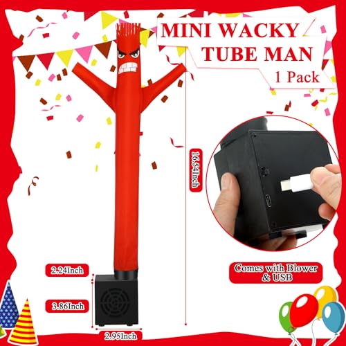 Poen Easter Gifts for Kids Mini Wacky Waving Inflatable Tube Guy with Blower Gag Toy Gift Inflatable Tube Man Birthday Desktop Decor Dancing Blow up Man for Office Party DecorAnger - Image 5