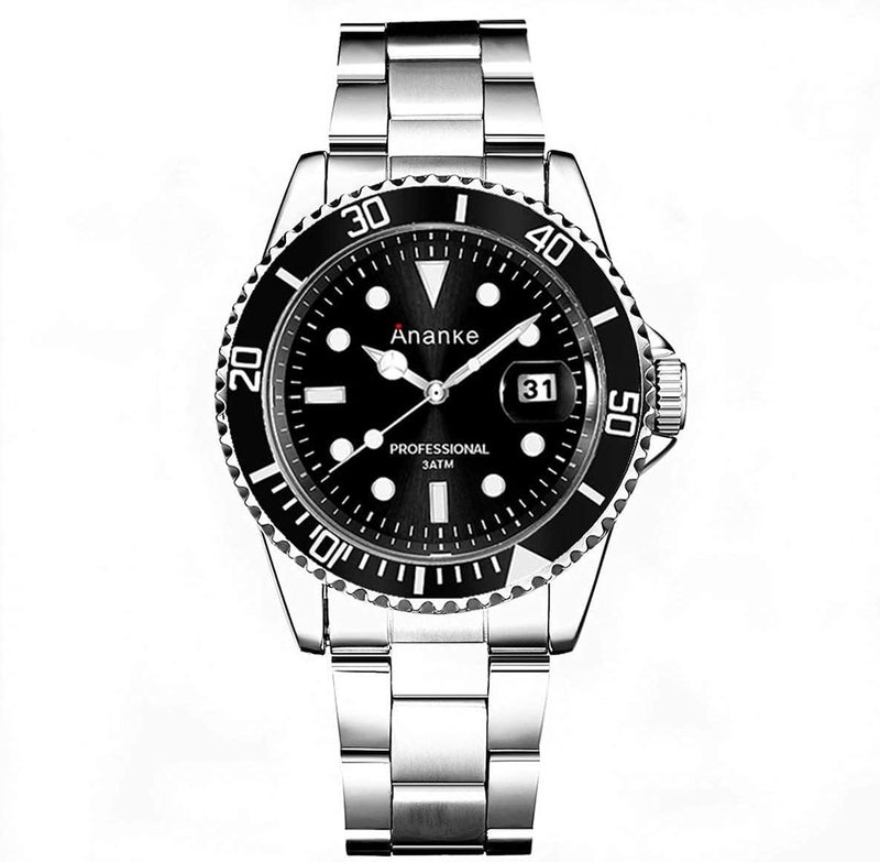 Ananke Men's Casual Quartz Watch with Stainless Steel Band and Waterproof Design - Image 2