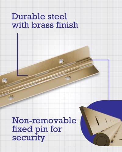 Hardware Essentials 851973 Continuous Pin 12" x 1-1/2" Brass - Image 4