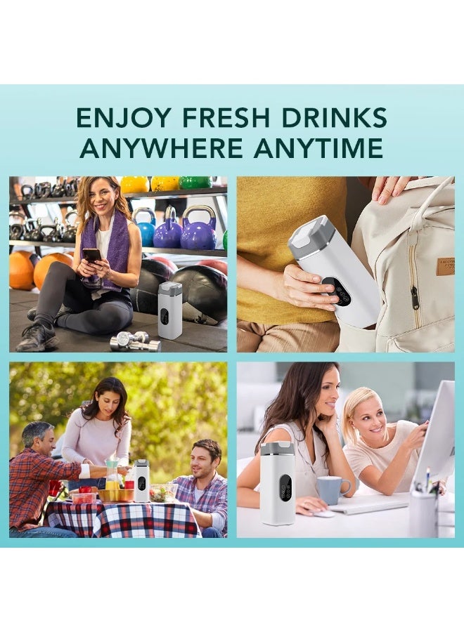 هيومان جوي كوب عصير بارد ١٠ ساعات، خلاط محمول بلمسة واحدة للعصائر والثلج وطعام الأطفال، تصميم مانع للتسرب، خلط سريع بقوة ٥٠ واط، تنظيف تلقائي | مثالي للسفر والنادي الرياضي. - Image 3