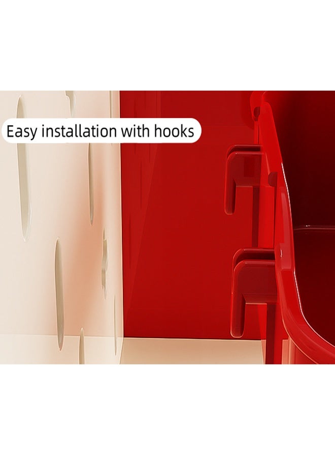 Desktop Storage Rack, Pen Holder, Desktop Drawer Box, Storage Box, With Drawers And Three Compartments, Pegboard, Hook Storage Board, Suitable For Desk And Office Desk Clutter Storage. - Image 3