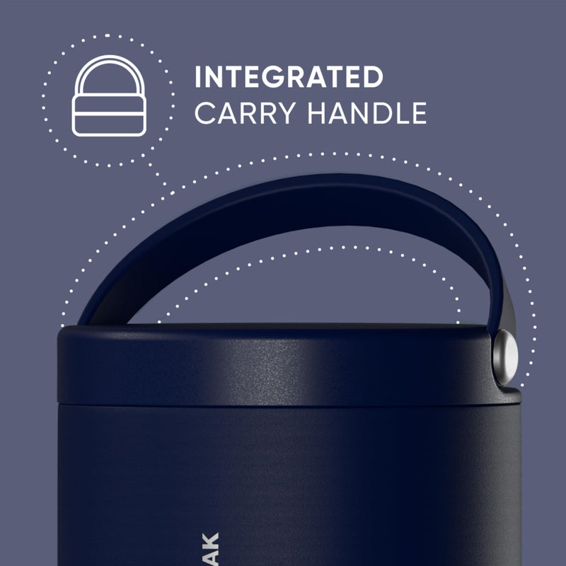Hydrapeak 18oz Stainless Steel Vacuum Insulated Food Jar Kids for Hot and Cold Food, Wide Mouth Leak-Proof Soup Adults, 10 Hours 16 (Navy) (HP-Foodie18) - Image 2