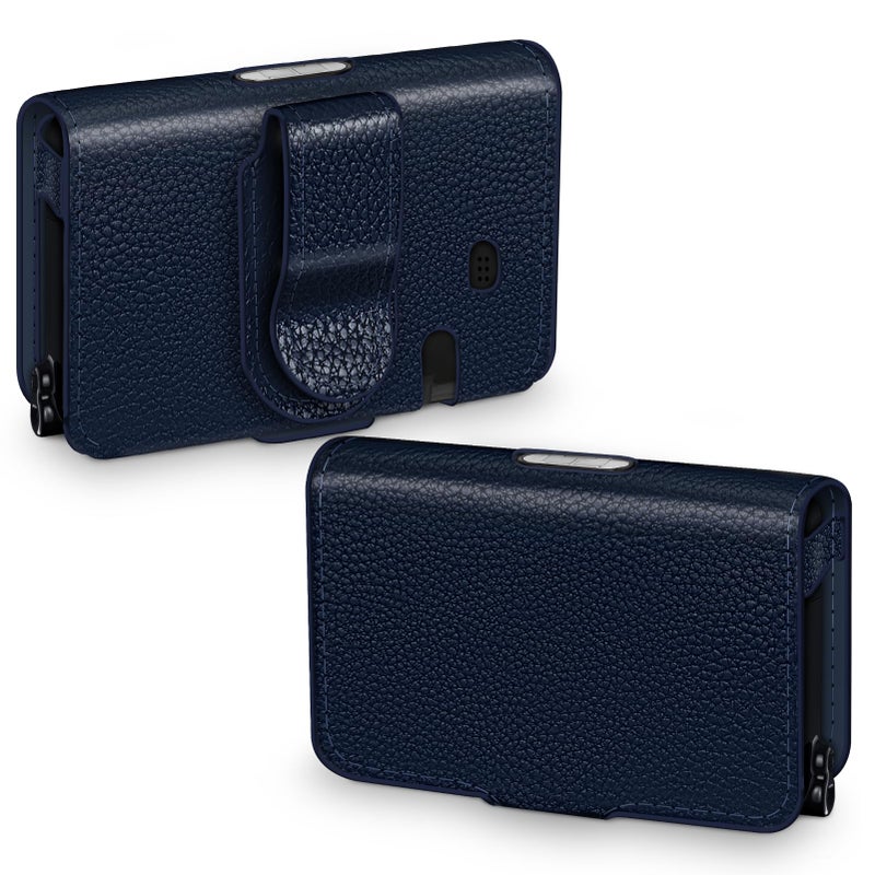 MEDMAX PU Leather Protective Case for Tandem TSlim X2 TSlim Insulin Pumps Lightweight Diabetic Storage Carrying Case with Belt Clip Navy