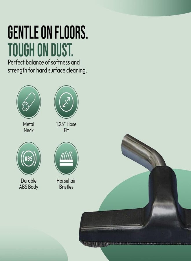 Selgo Hardwood Eureka & Universal Vacuum Cleaner Floor Brush 1 ¼ inch (1.25'') (32mm) Inner Diameter with Horse Hair Soft Bristles 10” Wide (Black - Metal) - Image 2