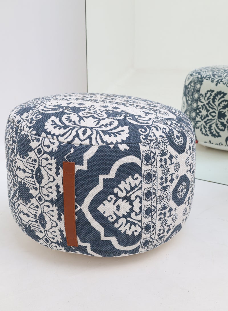 Ramsha Blue Color Home Decor Pouf – PF-176 (50x50x30cm)  - Image 1