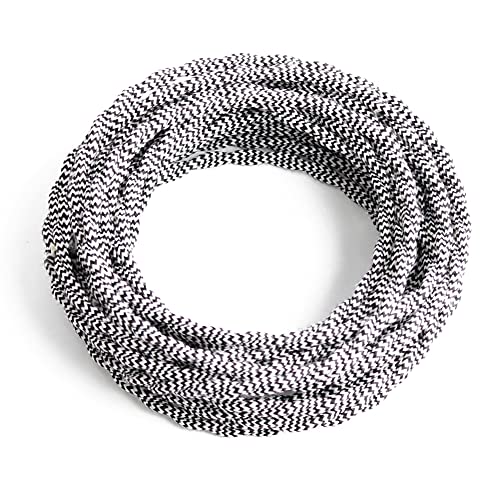 PRUNLLA 25ft Fabric Cloth Covered Lamp Twisted Wire,PRUNLLA Vintage 18/2 Industrial Electrical Cord,18-Gauge Antique Style for Retro Lamp,DIY Projects(Black&White Zigzag) - Image 1