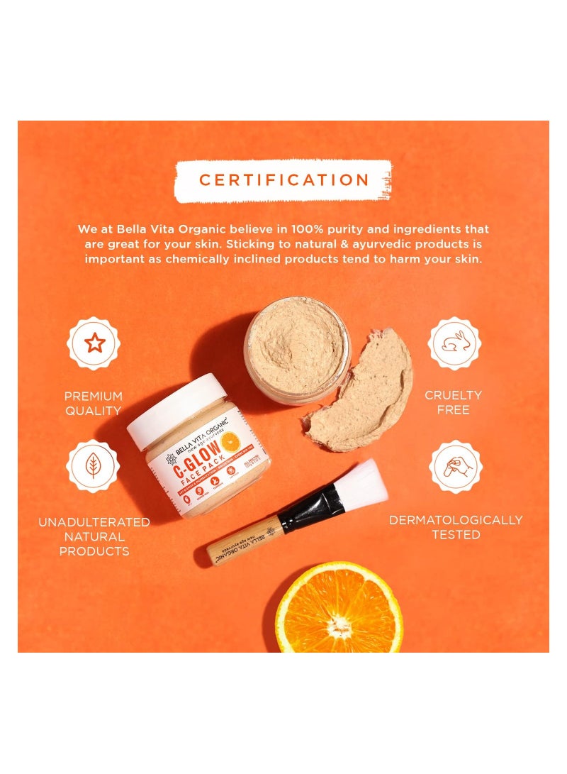 Bella Vita Organic C Glow Face Pack for Brightening, Dark Spots, Pigmentation and Tan Removal with Vitamin C, Turmeric Best for All Skin Types , 100 gm - Image 5