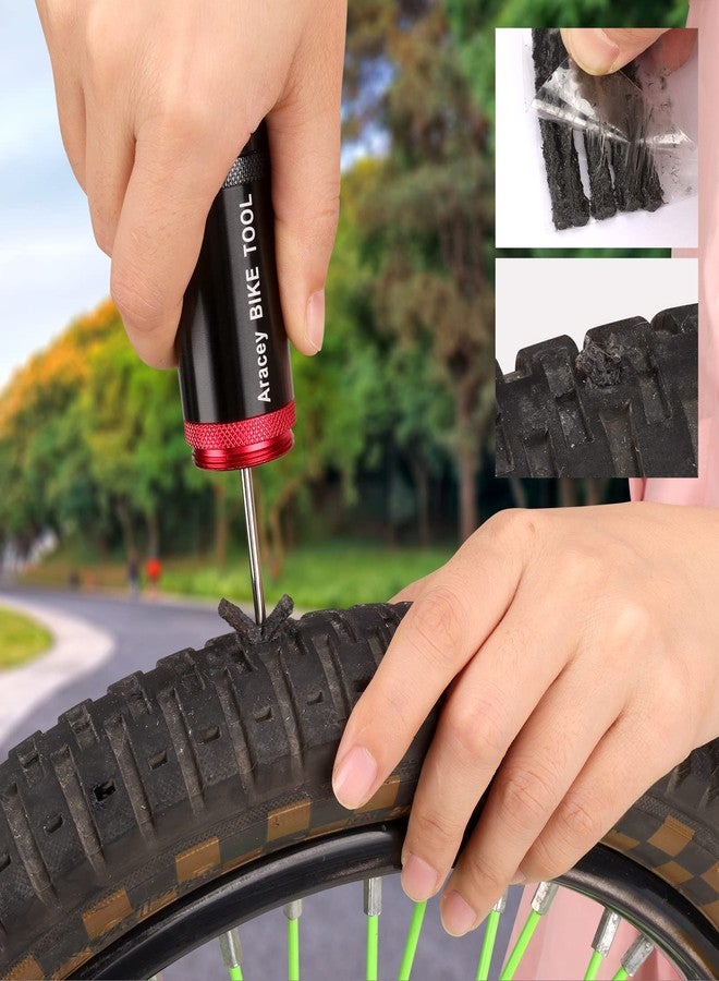 Aracey Tubeless Tire Repair Kit for MTB and Road Bicycle Tires, Combined Ream, Portable Capsule Appearance – Fix a Puncture or Flat,Includes Plugger Tool and Plugs - 20 Brown and 10 Black Strips - Image 4