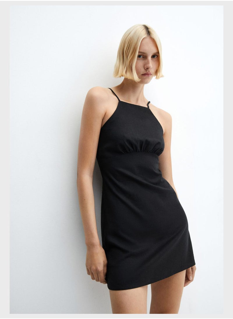MANGO - Strappy Ruched Dress - Image 1