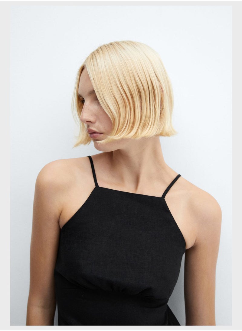 MANGO - Strappy Ruched Dress - Image 1