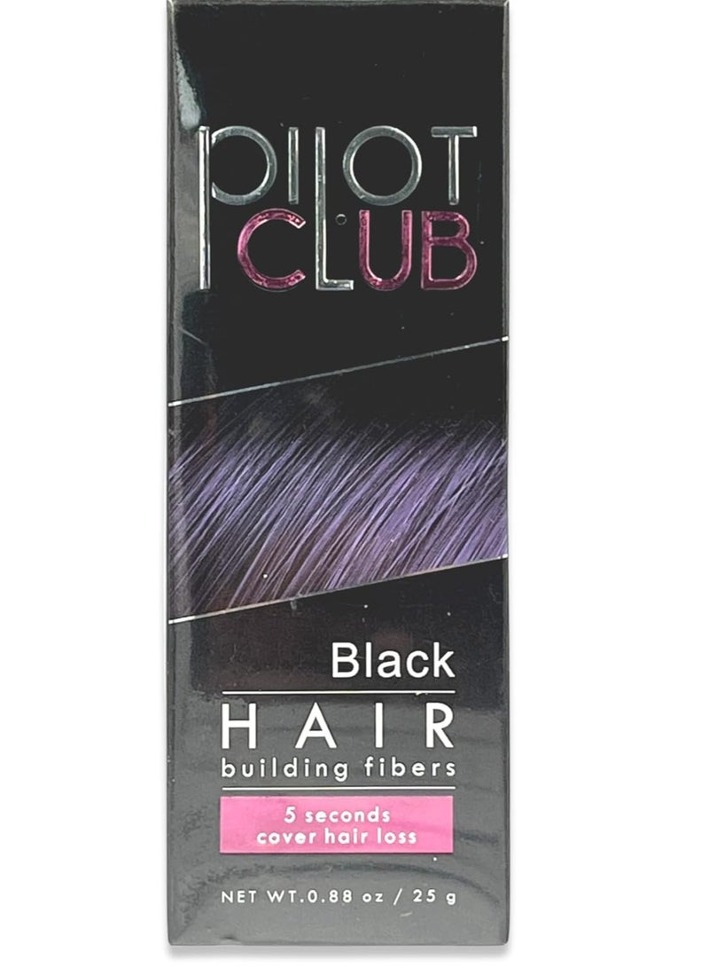 Pilot Club Hair Building Fibers the 5 Seconds Cover Hair Loss - Black 25g - Image 1