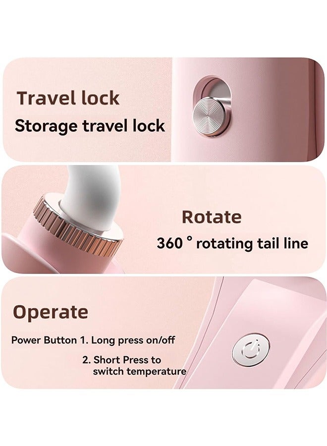 Beauenty Waver Curling Iron, 1.25 Inch 3 Barrel Negative Ion Curling Wand, 4 Adjustable Temperature, Hair Curler Tool for Wide Deep Waves (Pink-Upgrade)  - Image 5