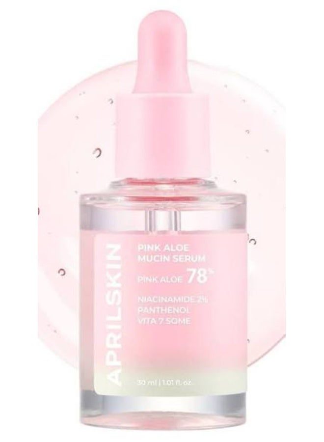 APRILSKIN Pink Aloe Mucin Serum 1.01 Fl.Oz (30Ml) Hydrating 78% Jeju Aloe Mucin Formula with Non-Sticky Finish for a Glass Glow Look, Korean Skincare - Image 1