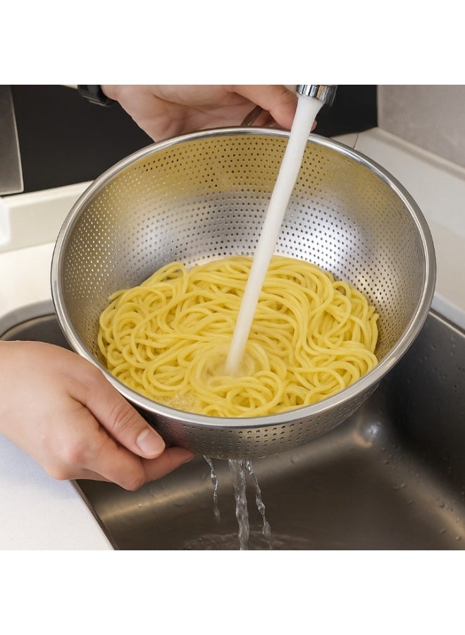 Sweet Home Stainless Steel Fruit & Rice Washing Basket 5 PCS SET– 22, 24, 26, 28, 30CM | Multifunction Colander for Kitchen, Home & Noodles - Image 4