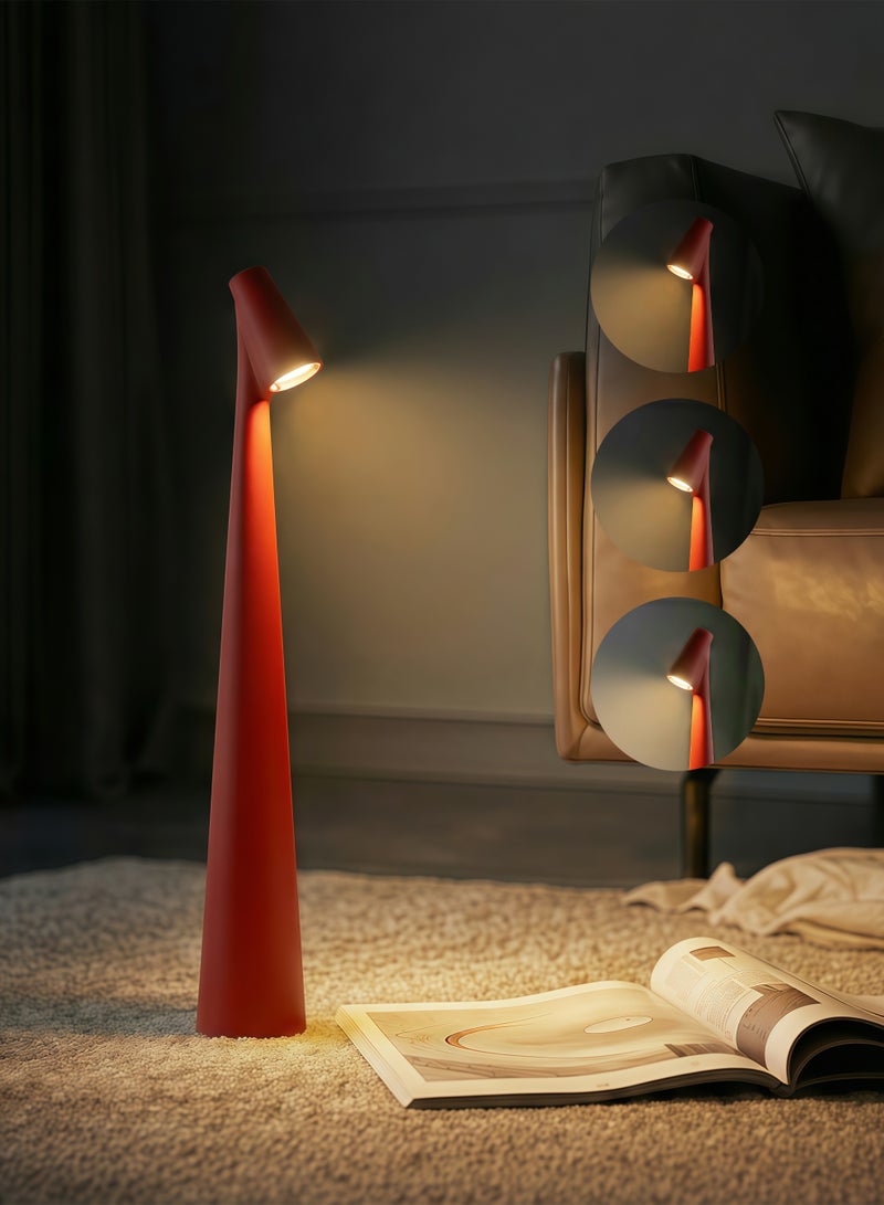 Portable LED Desk Lamp with Touch Sensor, 3-Level Brightness Desk Lamp, 180° Rotatable Head, Touch-Controlled Rechargeable Lamp, Night Light, Bedside Lamp, Dining Room Light (Red) - Image 1