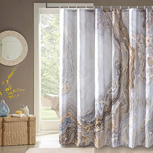 COSEVIER Shower Curtain Marble Texture for Bathroom, Polyester Fabric Waterproof Bathroom Decor,72x72 Inches,Stardard Size - Image 2