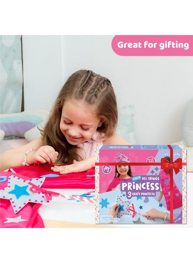 jackinthebox Princess Themed Arts and Crafts for Girls - Make a Cape, Tiara and Wand, Best Gift for Girls Ages 5 6 7 8 Years, 3 Craft Projects in 1 Box - Image 5