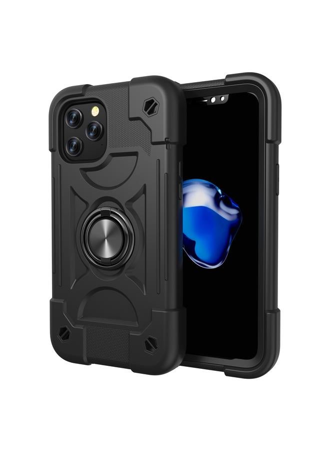 S-TOP Case For iPhone 12 / 12 Pro Shockproof Silicone + PC Protective Case with Dual-Ring Holder - Image 2