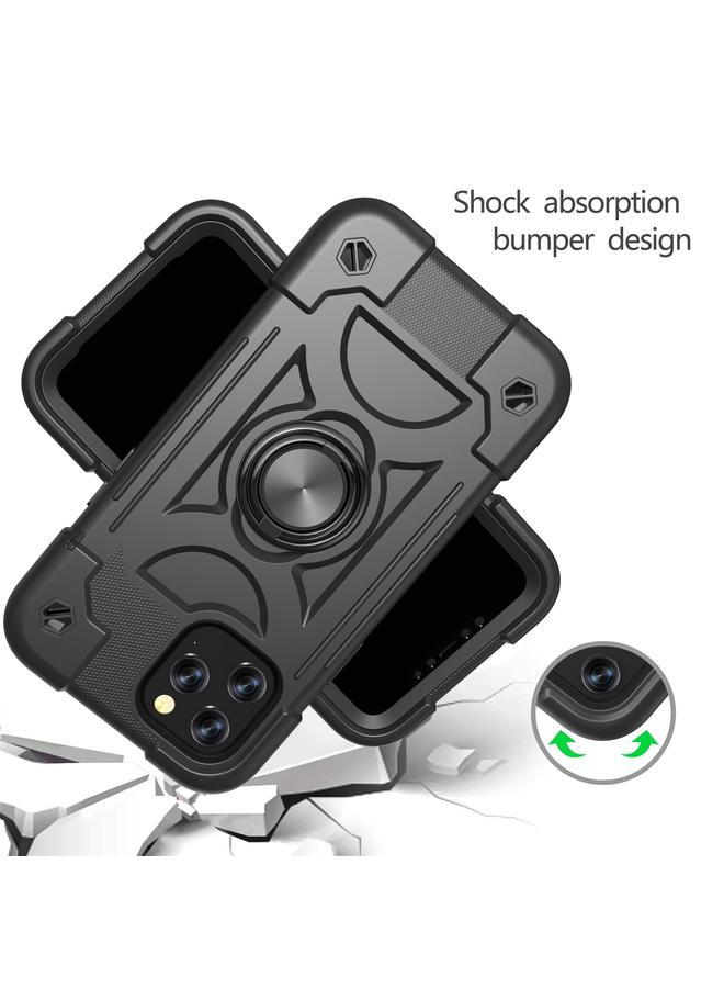 S-TOP Case For iPhone 12 / 12 Pro Shockproof Silicone + PC Protective Case with Dual-Ring Holder - Image 4