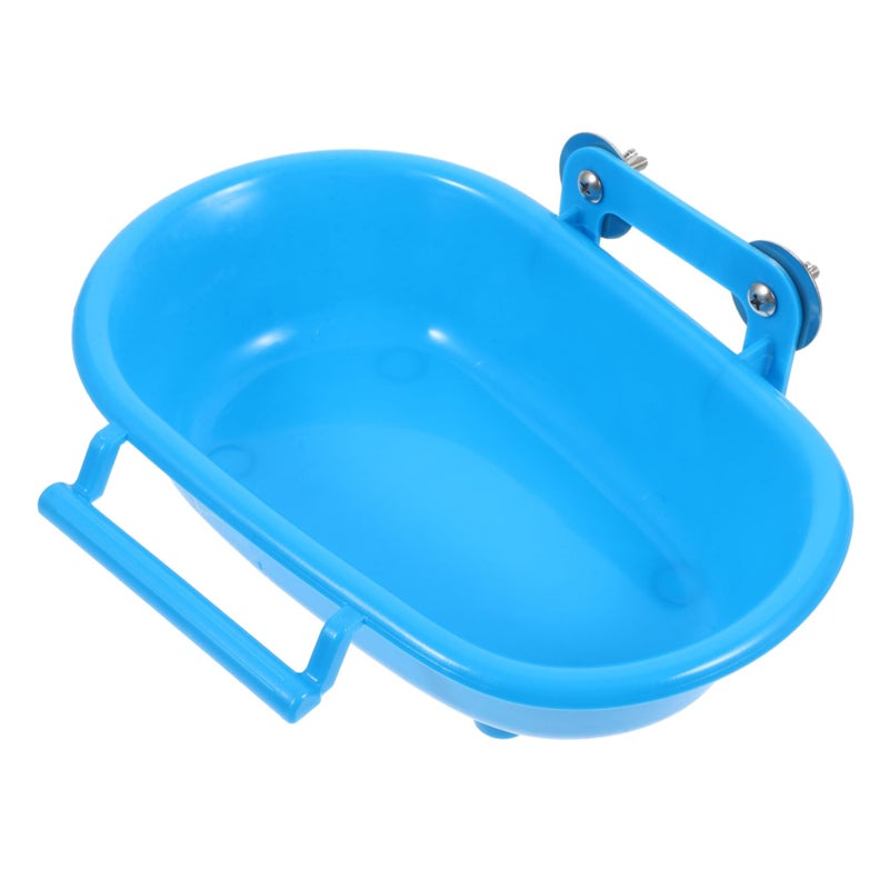 Blue Plastic Bird Bath Holder For Cage Easy To Hang 21 50X17 00X6 50CM Bathing Tub - Image 2