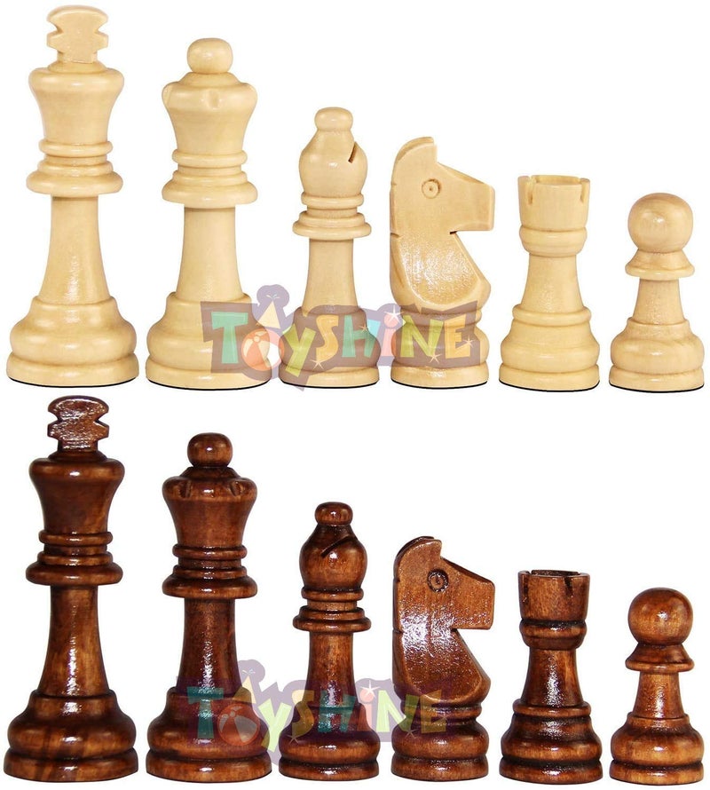 Toyshine قطع شطرنج خشبية، قطع شطرنج خشبية للبطولة فقط، (تماثيل ملك بارتفاع 7 سم) قطع لعبة الشطرنج، قد يختلف اللون (Sstp)، للأطفال الكبار - Image 2