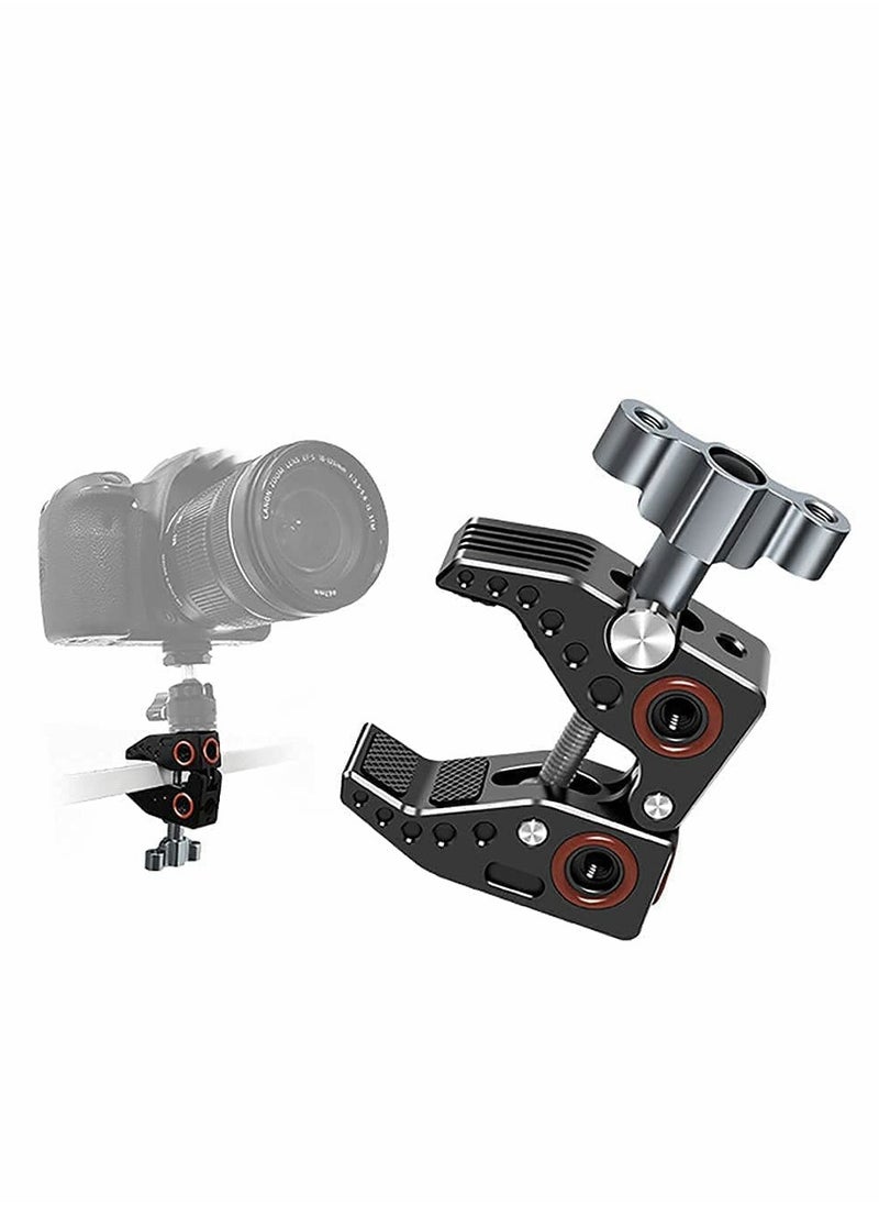 Excefore - Camera Mounts and Clamps Side Arms with 3/8 and 1/4 Screw Holes Tripods for Video Shooting Action Camera Phone Clips Selfie Live Streaming - Image 1