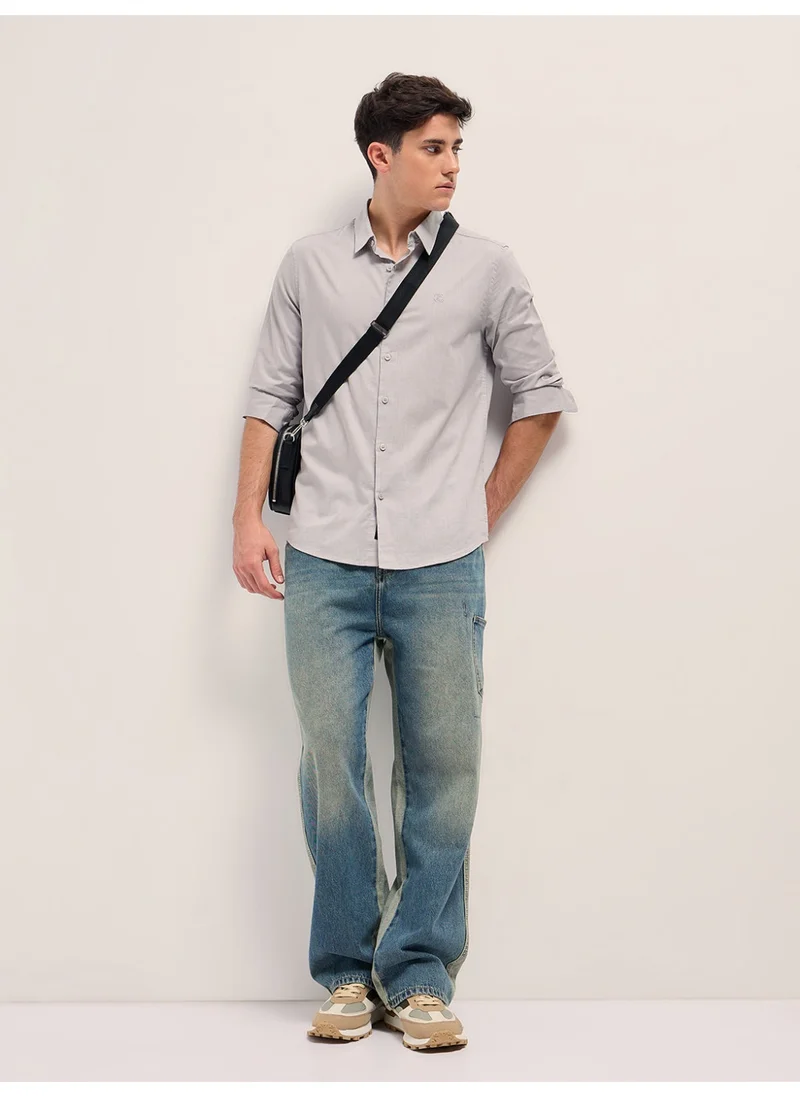 THE BEAR HOUSE Cotton Shirt for Men | Slim Fit, Long Sleeve, Casual or Formal Button-Down | Soft, Breathable Fabric for Work, Everyday, & All-Season Wear in Stylish
