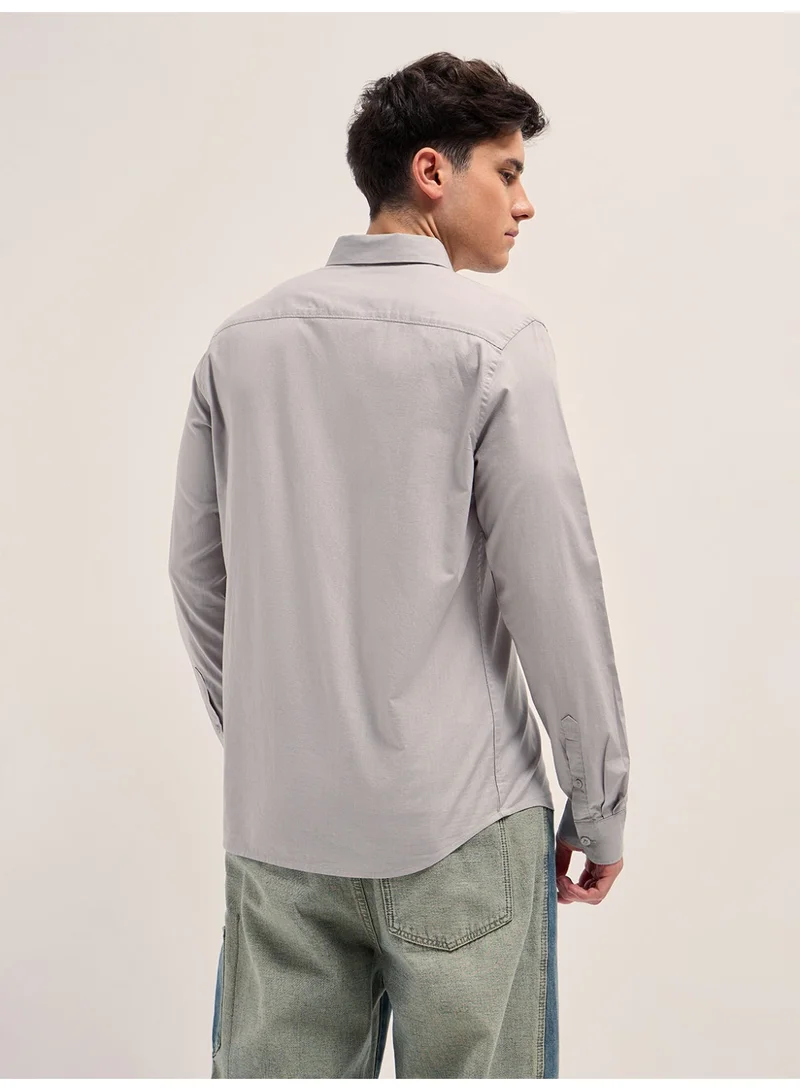 THE BEAR HOUSE Cotton Shirt for Men | Slim Fit, Long Sleeve, Casual or Formal Button-Down | Soft, Breathable Fabric for Work, Everyday, & All-Season Wear in Stylish