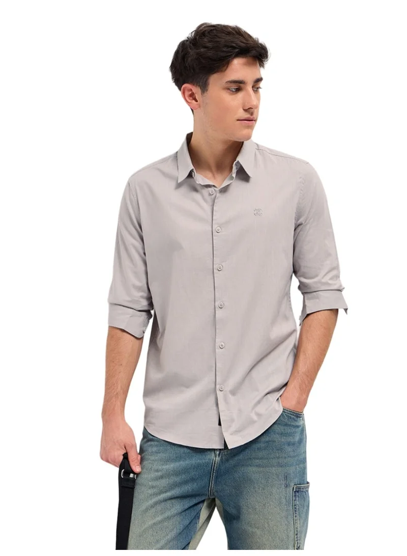 THE BEAR HOUSE Cotton Shirt for Men | Slim Fit, Long Sleeve, Casual or Formal Button-Down | Soft, Breathable Fabric for Work, Everyday, & All-Season Wear in Stylish