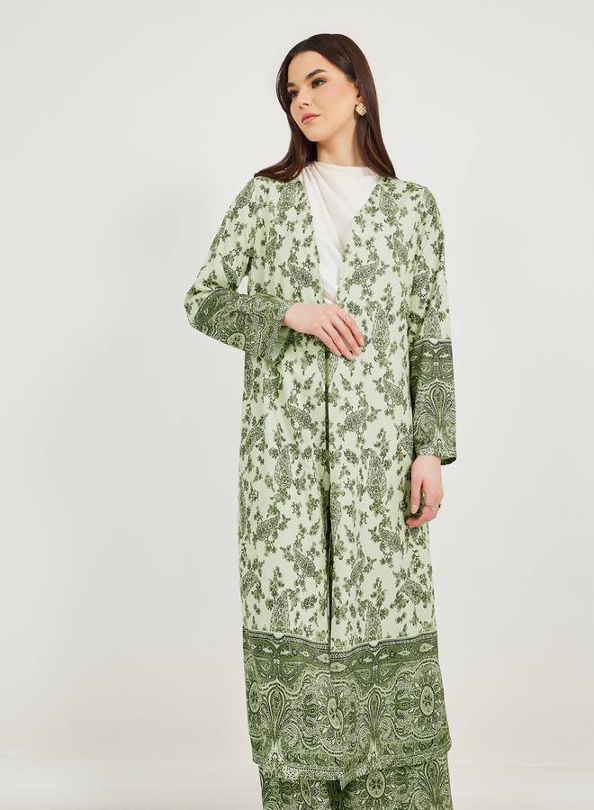 Styli All-Over Print Regular Fit Midi Kimono  - Image 2