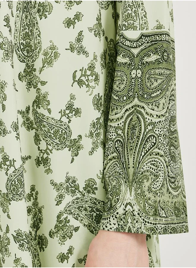 Styli All-Over Print Regular Fit Midi Kimono