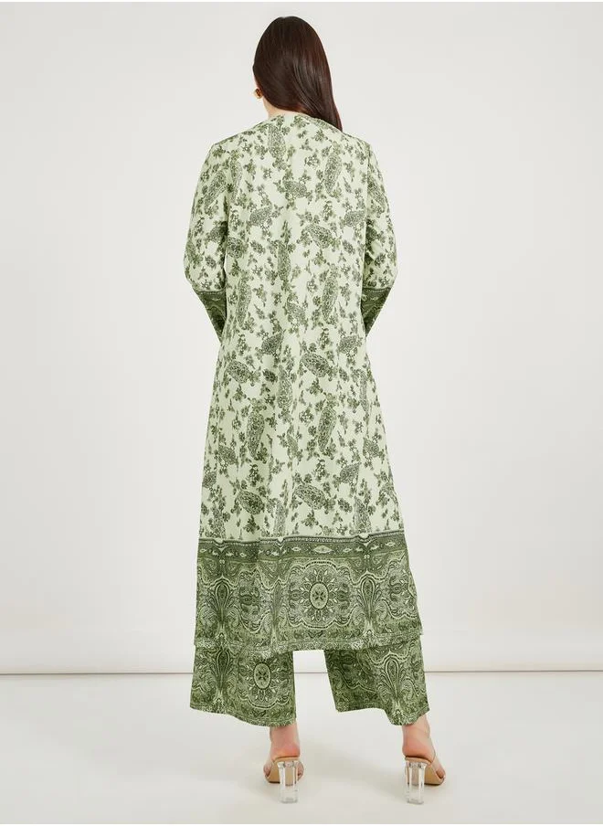 Styli All-Over Print Regular Fit Midi Kimono