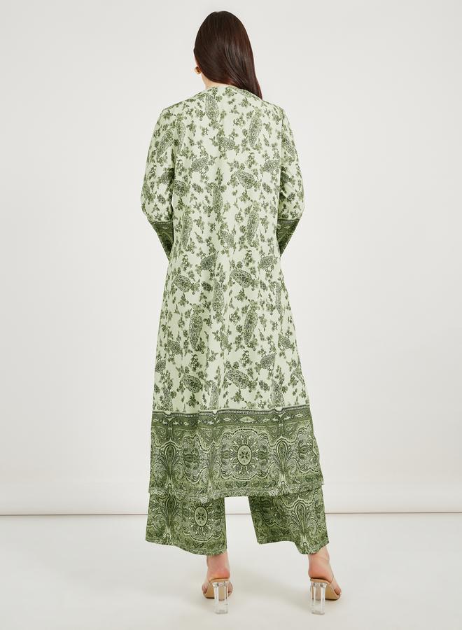 Styli All-Over Print Regular Fit Midi Kimono  - Image 4