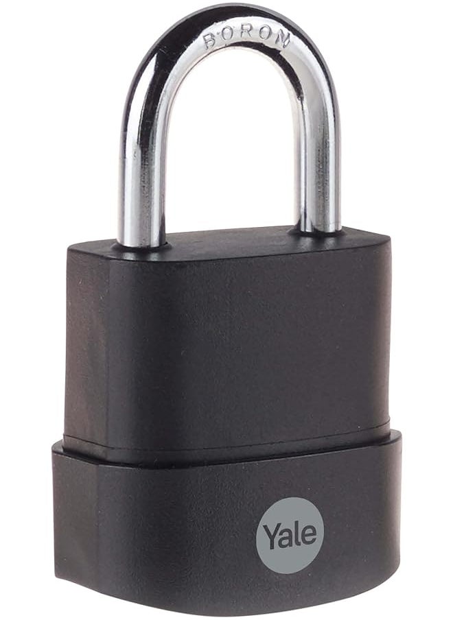 Yale Padlock Weatherproof 45mm 3Keys Black PVC Finish #Y227B/45/122/1