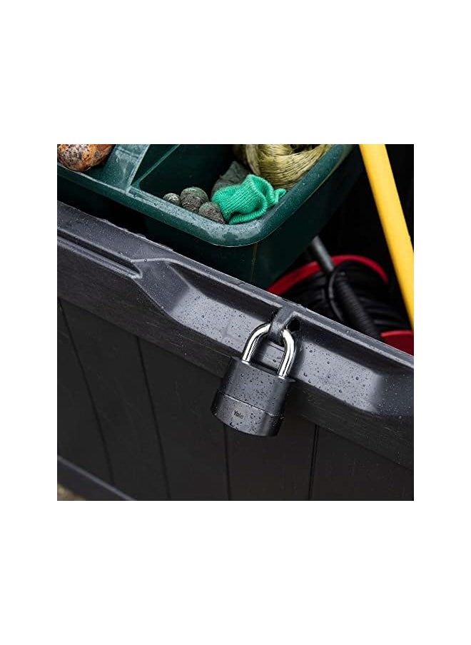 Yale Padlock Weatherproof 45mm 3Keys Black PVC Finish #Y227B/45/122/1