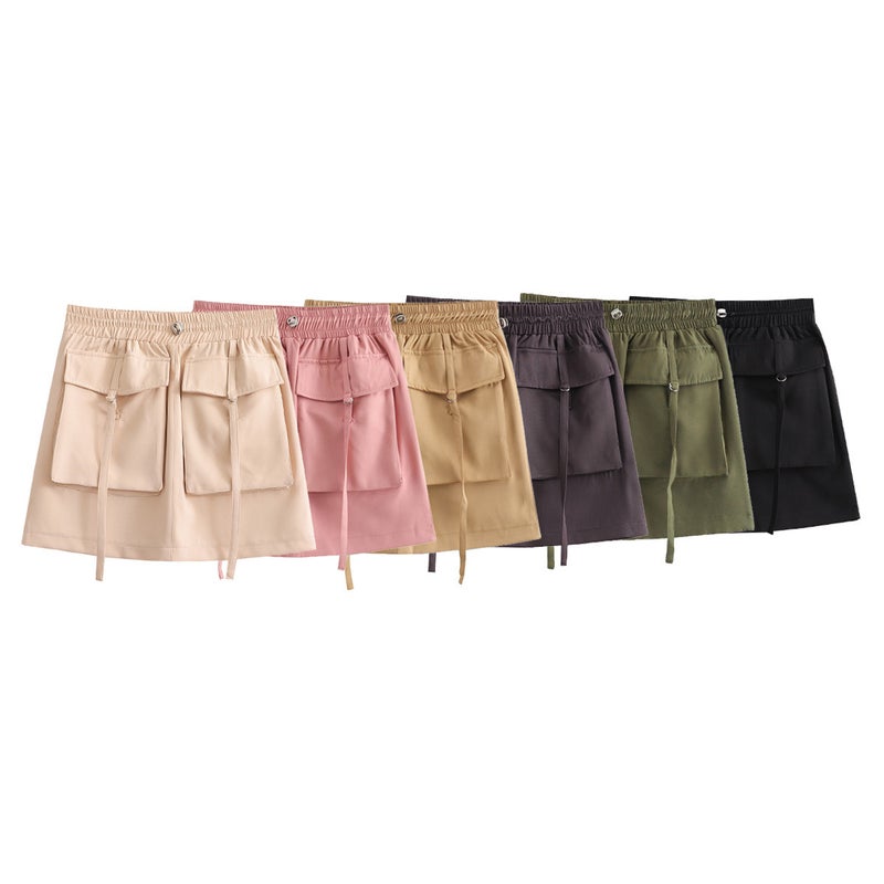 2024 Women'S Ins Street Style Solid Color Fashion Casual Multi-Color Work Skirt - Image 2