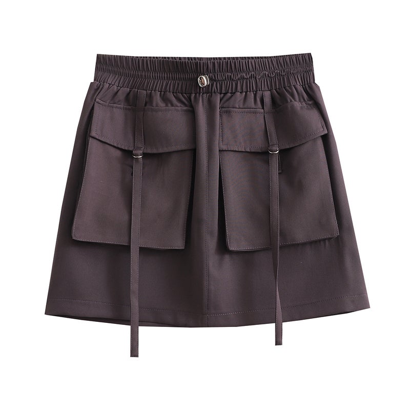 2024 Women'S Ins Street Style Solid Color Fashion Casual Multi-Color Work Skirt - Image 4