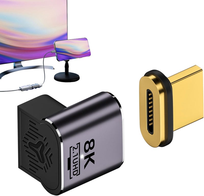 windforgecraft Type C Magnetic Adapter - 19Pins USB Type C Connector Support USB Quick Charge | USB C to USB C Magnetic Adapter, 8K@60Hz Video Output, Support 8K/60Hz/4K120Hz, Compatible for Type C Borato - Image 1