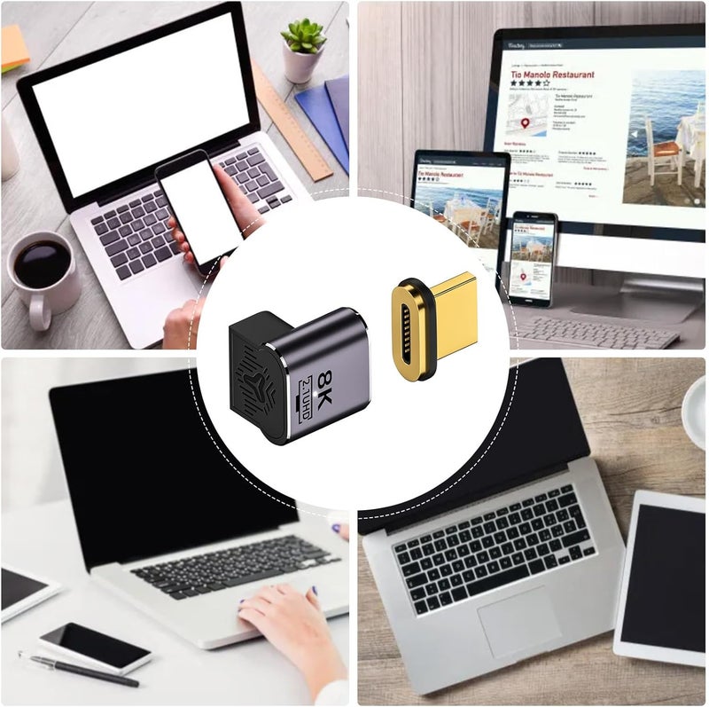 windforgecraft Type C Magnetic Adapter - 19Pins USB Type C Connector Support USB Quick Charge | USB C to USB C Magnetic Adapter, 8K@60Hz Video Output, Support 8K/60Hz/4K120Hz, Compatible for Type C Borato - Image 4